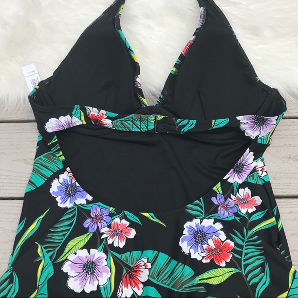NWT Old Navy Palm Leaf Floral One Piece Swimsuit - Picture 6 of 10